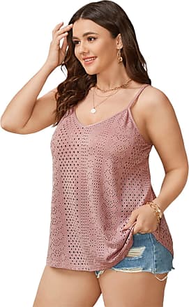 SST Womens Ladies V Neck Pink Neon Lace Mesh Trim Cami Strappy Top with Pink Neon Lace Mesh at Bottom 