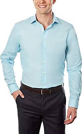 Kenneth Cole Kenneth Cole Unlisted Mens Dress Shirt Slim Fit Solid, Aqua, 16-16.5 Neck 36-37 Sleeve