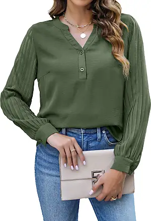 Blooming Jelly Womens Dressy Casual Shirts Short Sleeve V Neck Work Blouse  Business Casual Tops