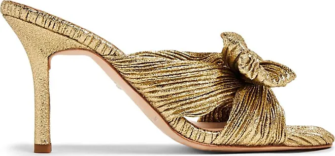 Gold bow mules fashion