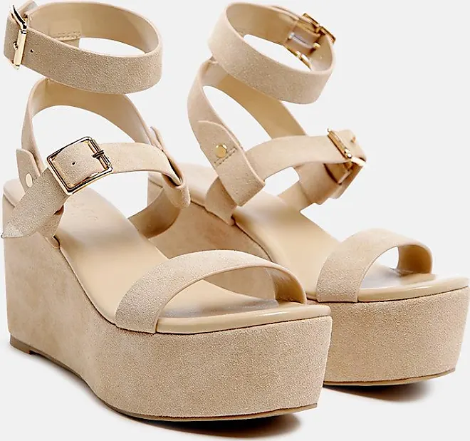 Rag & Co. Portia Leather Wedge Sandal In Nude From $66.59 - On Stylight