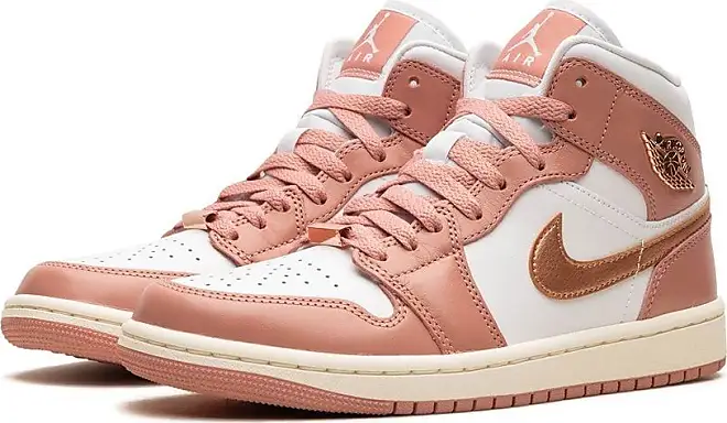 Pink leather fashion jordans