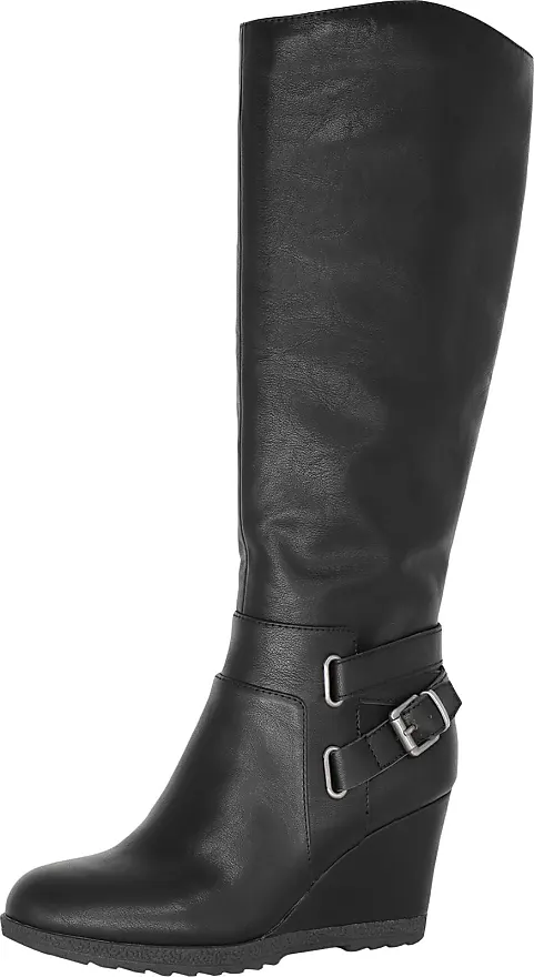 Compare Prices for Kyle Womens Faux Leather Wedge Riding Boots - American  Rag Cie | Stylight