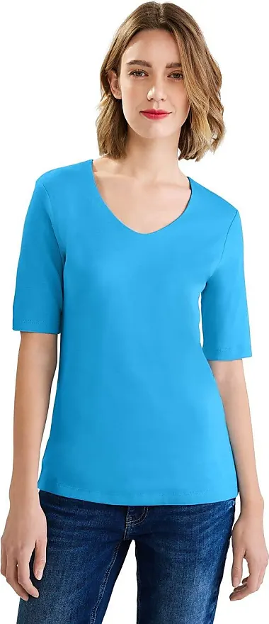 Vergleiche - 36 (Blau), A317665 One für Street Preise | Deep Damen Kurzarmshirt Blue Unterziehshirt, Basic-T-Shirt Stylight