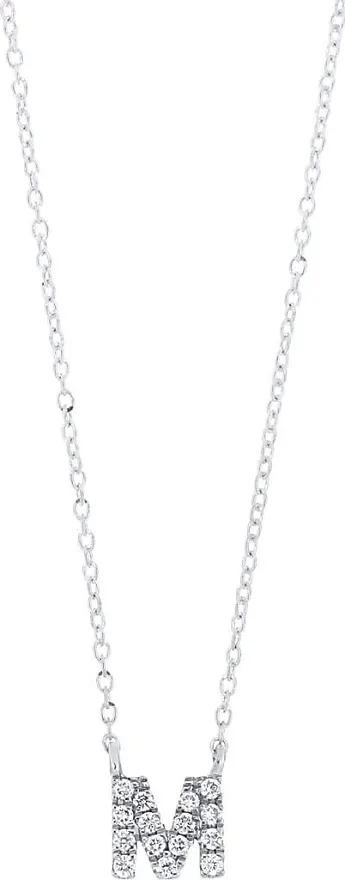 Compare Prices for Icon Diamond Initial Pendant Necklace in 18K White ...