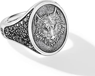 Compare Prices for Mens Petrvs Diamond Wolf Signet Ring in Sterling ...