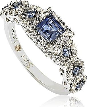 Compare Prices for Sterling Silver Asscher-Cut Sapphire & CZ Engagement ...