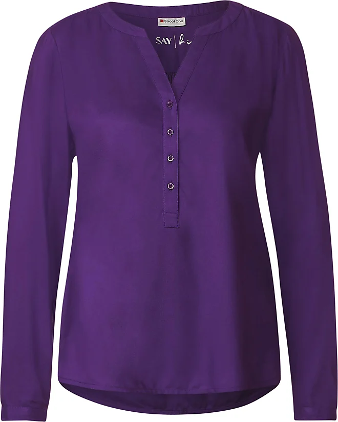 Vergleiche Preise für Shirtbluse STREET ONE Gr. 44, lila (deep pure lilac)  Damen Blusen langarm mit Seitenschlitzen - Street One | Stylight | Blusenshirts