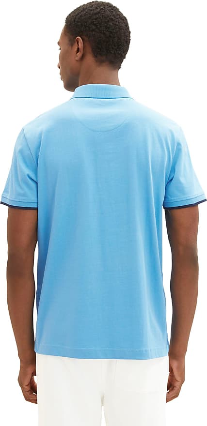 Vergleiche Preise für Poloshirt TOM Gr. Kurzarm kontrastfarbenen mit Tom TAILOR Herren blau sky Stylight blue) Details Tailor L, | Shirts (rainy 