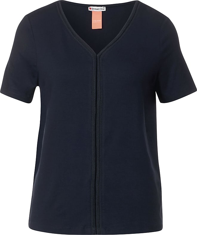 Gr. Street 34, in (deep T-Shirt Shirts Stylight Unifarbe Damen - STREET blue) V-Shirts ONE Preise für | One Vergleiche blau