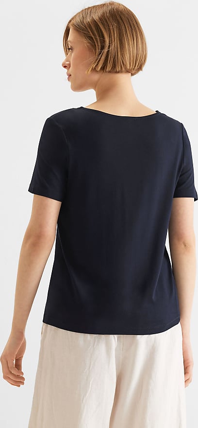Vergleiche Preise für T-Shirt STREET One Street Unifarbe 34, (deep Stylight in ONE blue) Gr. V-Shirts - | Shirts blau Damen