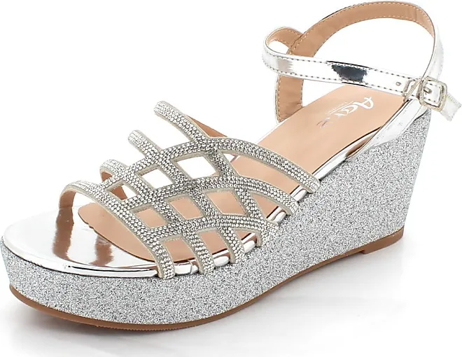 Diamante fashion wedge wedding shoes