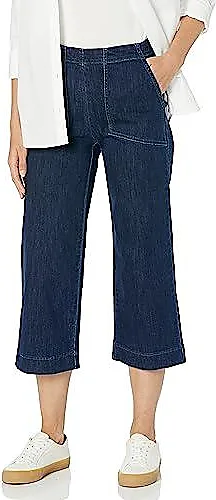 Nic+Zoe Womens Petite All Day Wide-Leg Crop Jean, Blue Haze, 18 Plus ...