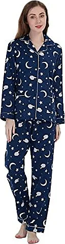 Global Femme Pyjama Flanelle Manches Long Ensembles De Pyjama Coton Chemises De Nuit Bouton