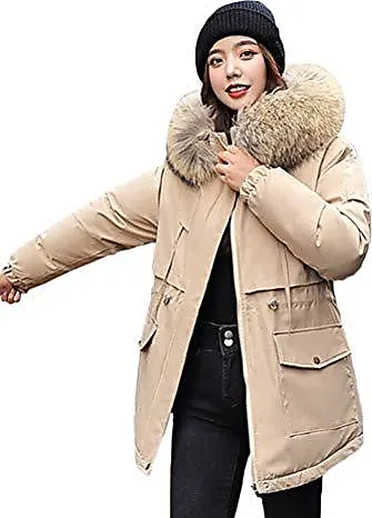 Onsoyours Femme Doudoune Longue Manteau Zippe epais Chaud Parka Blouson Hiver Col de Fourrure avec Capuche Elegant Slim Hoodie Jacket Veste Kaki XL des 44 91 sur Stylight