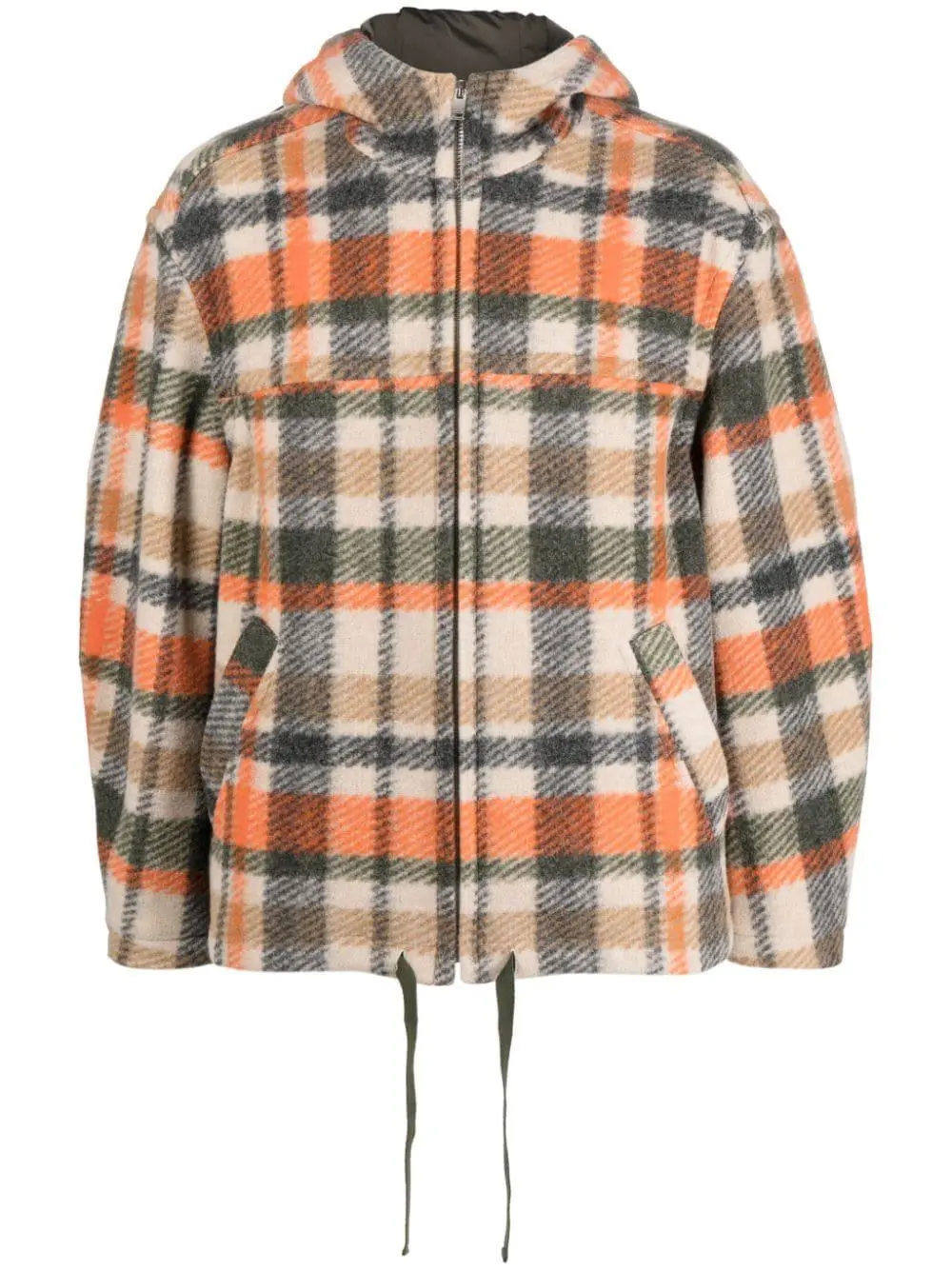 MARANT Kiraneo logo-embroidered plaid-check gilet - Orange