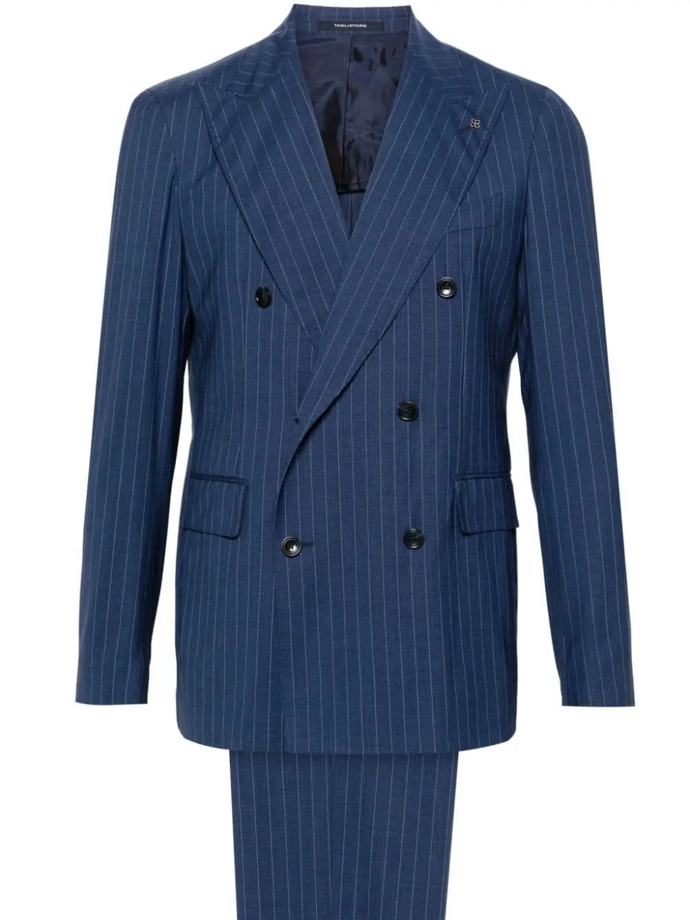 Tagliatore double-breasted linen suit - Blue