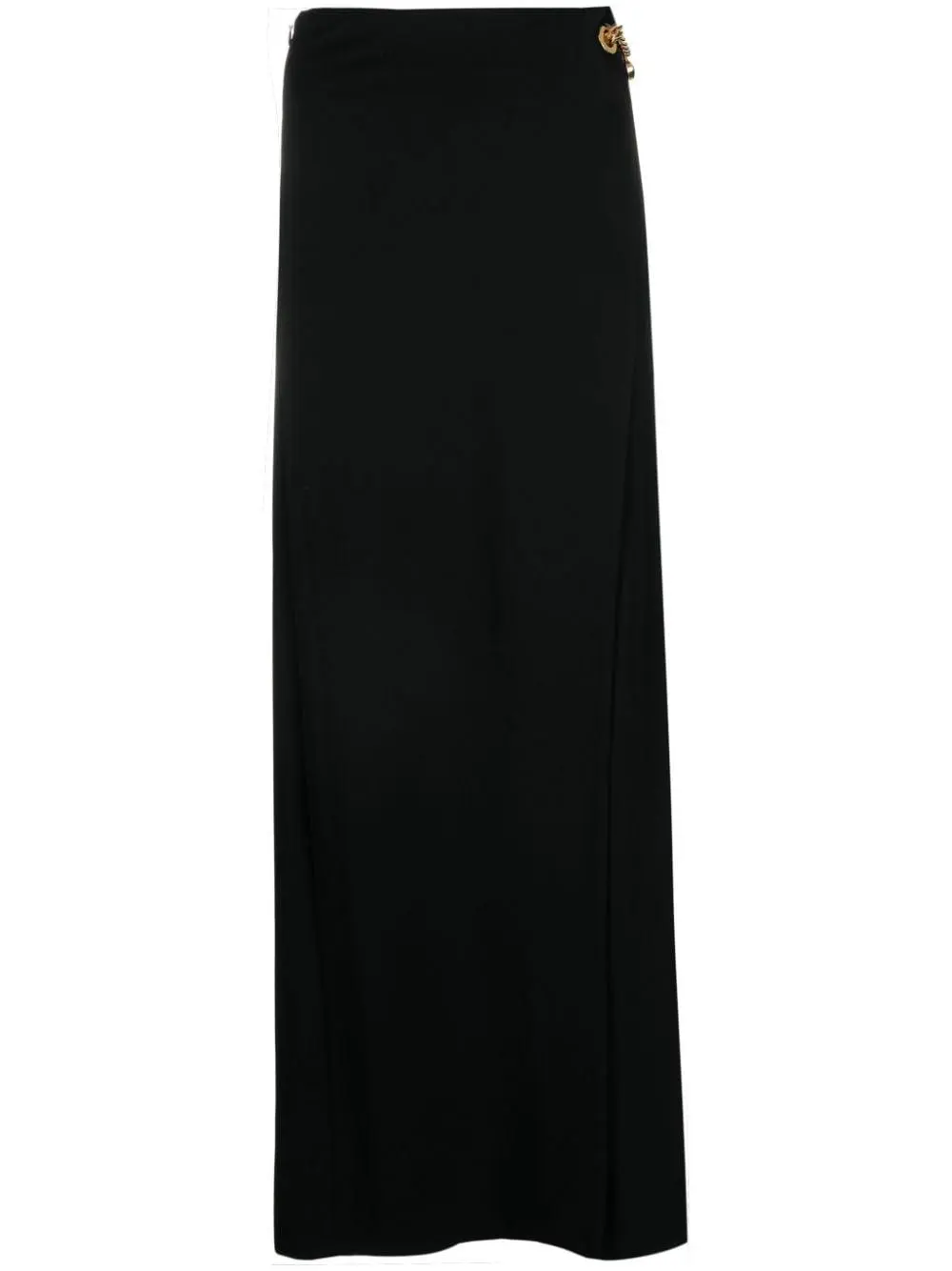 Moschino front-slit crepe midi skirt - Black