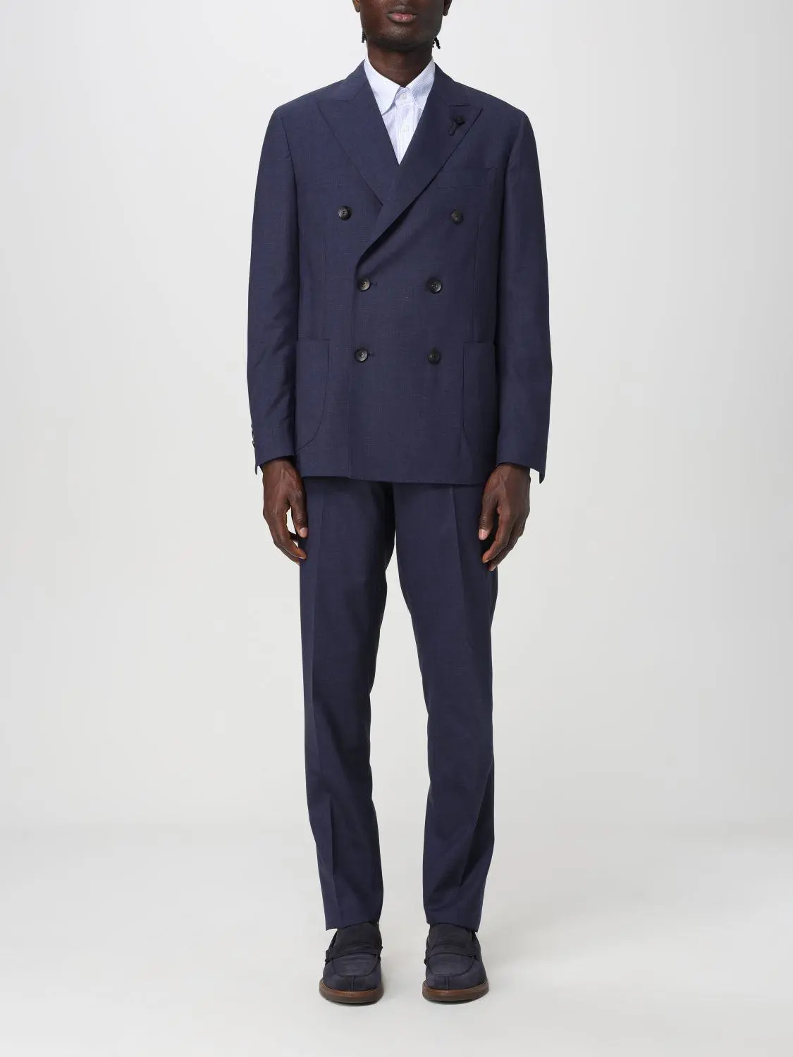 Lardini single-breasted two-piece wool suit - Black