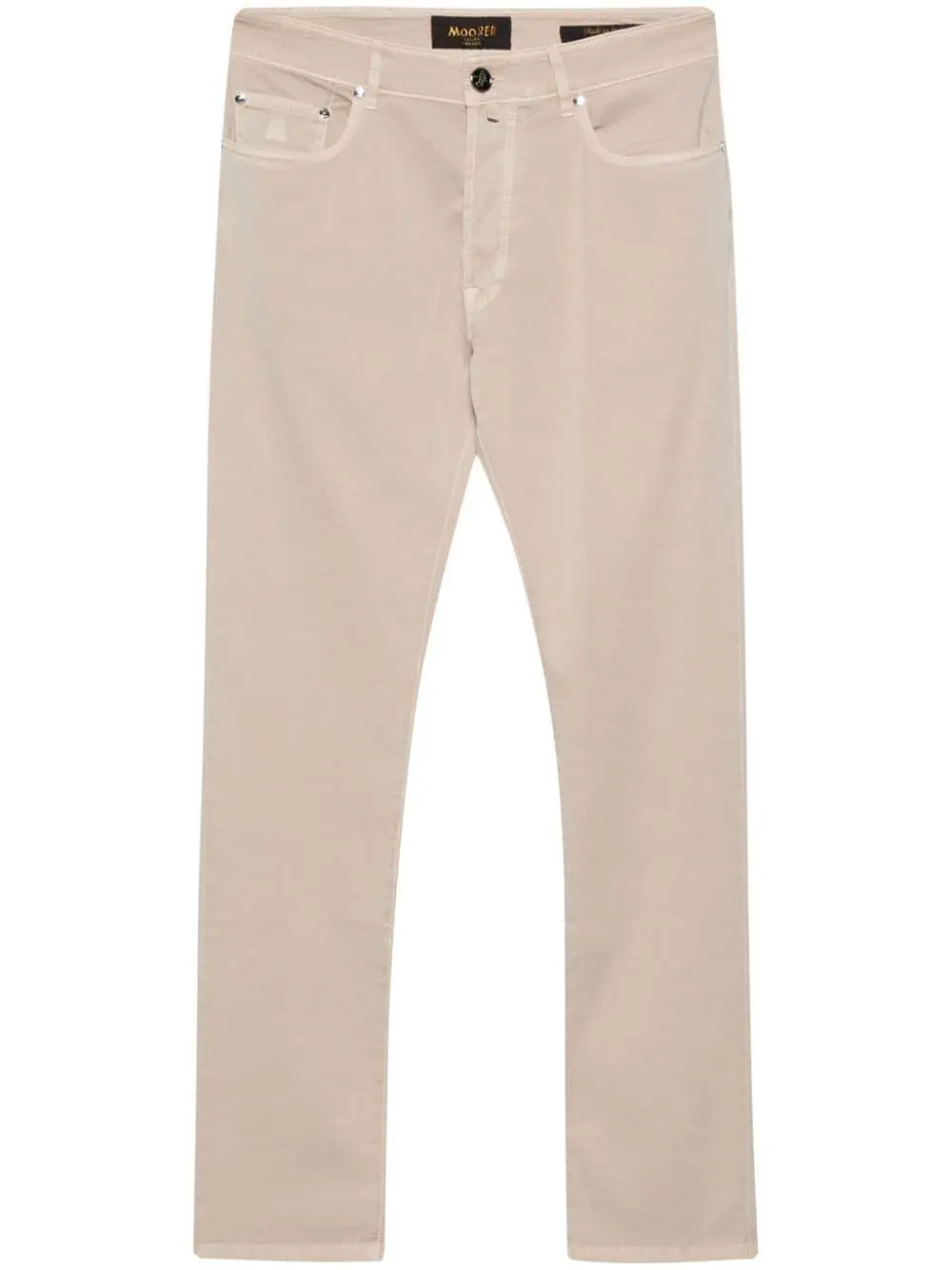 Moorer drawstring waistband wool pants - Neutrals