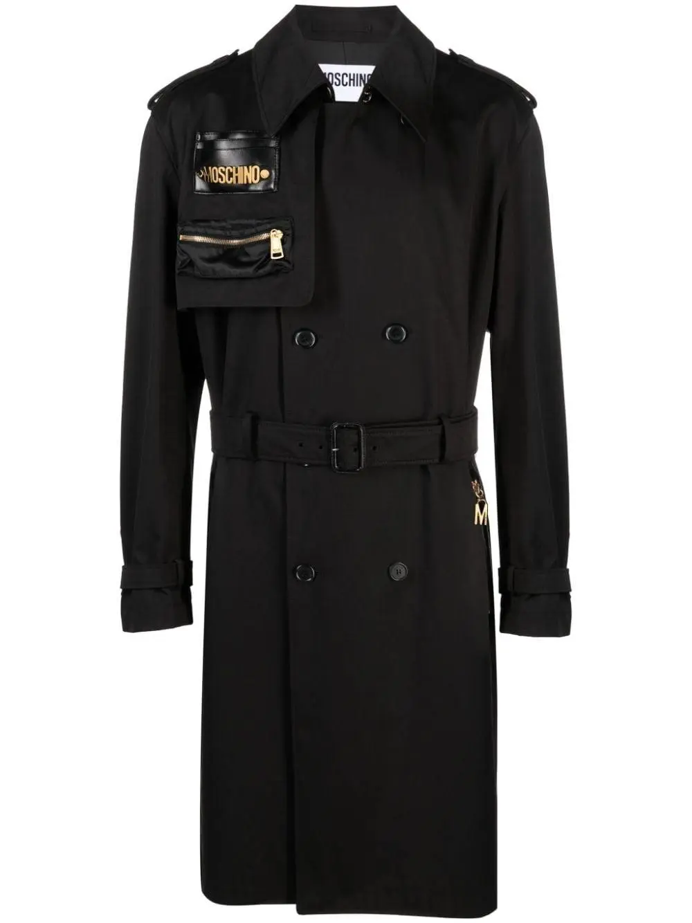 Juun.J Black Belted Trench Coat