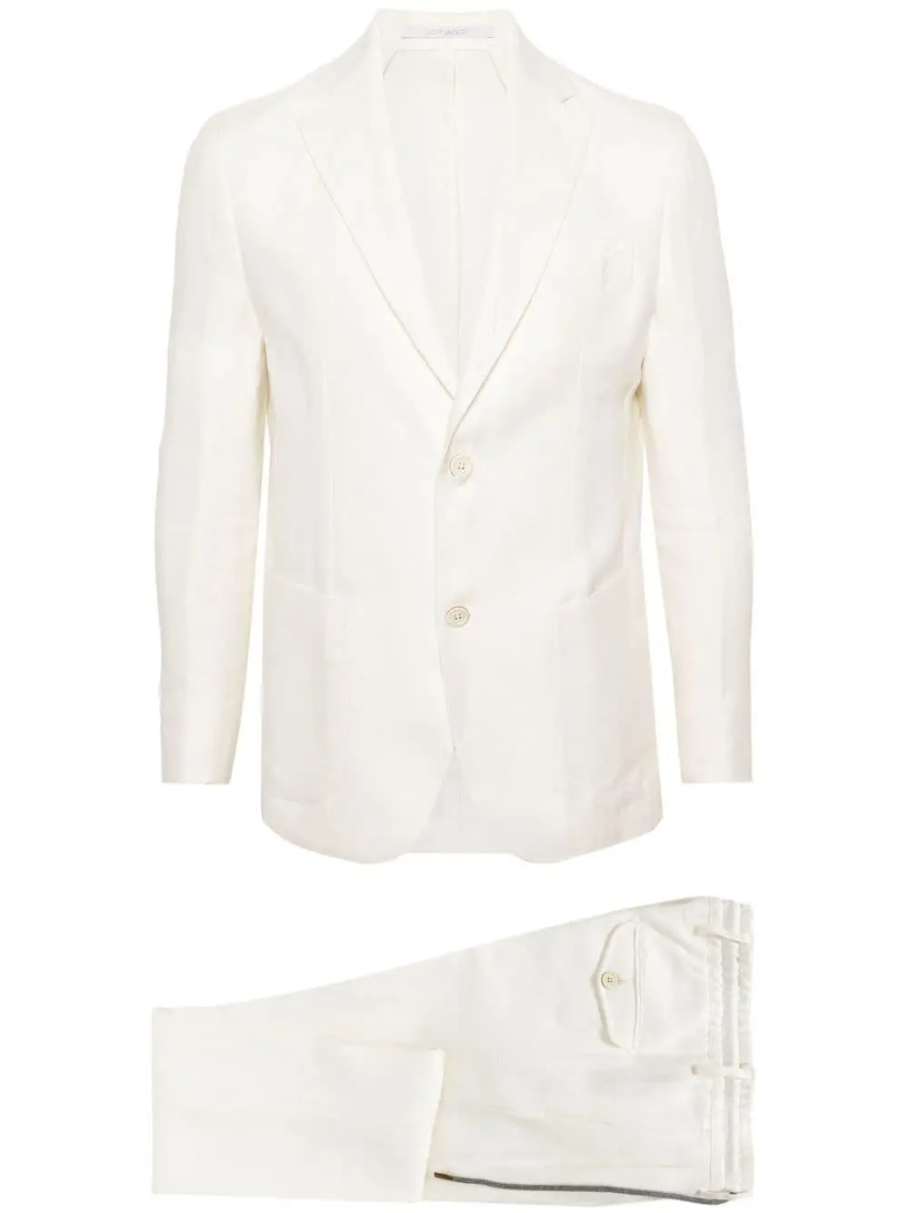 Emporio Armani single-breasted linen-blend suit - Neutrals