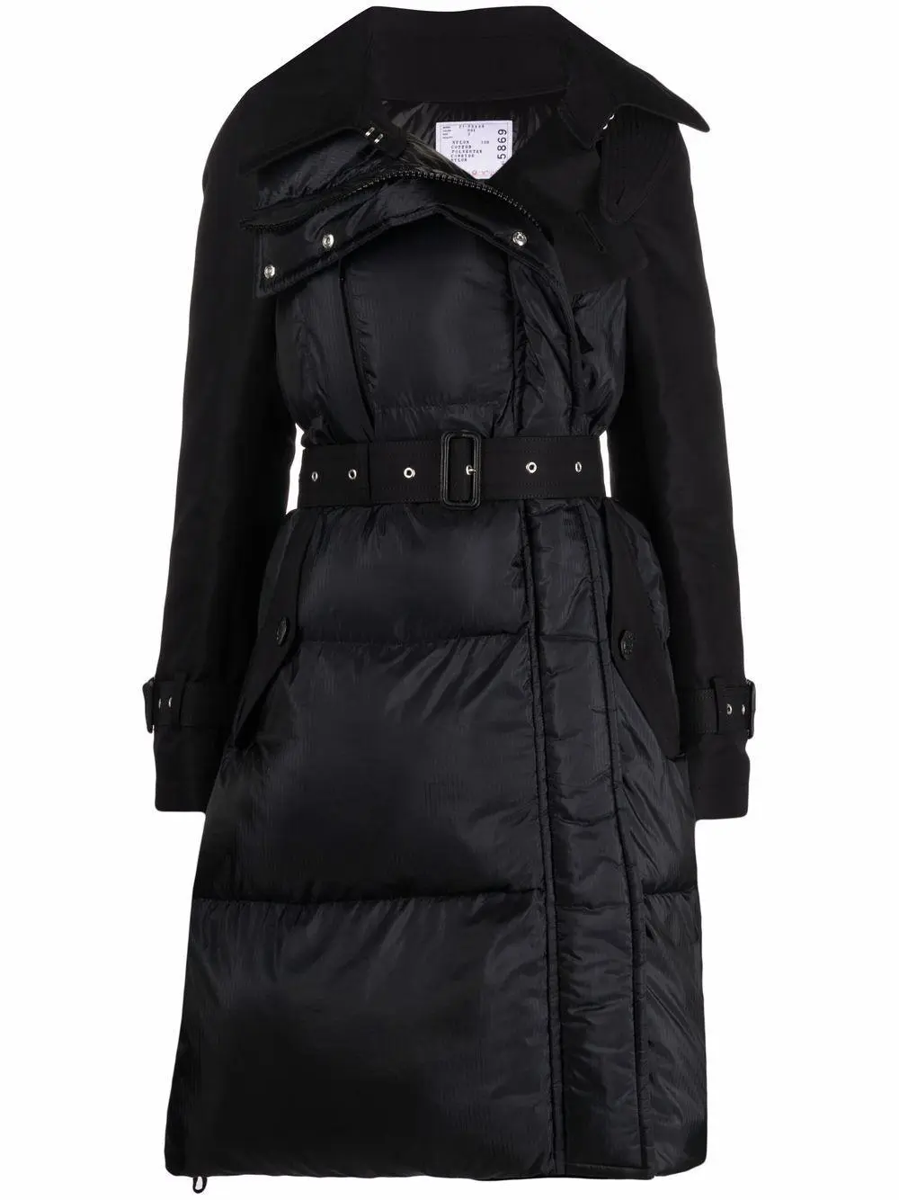 PINKO concealed-fastening mid-length coat - Black