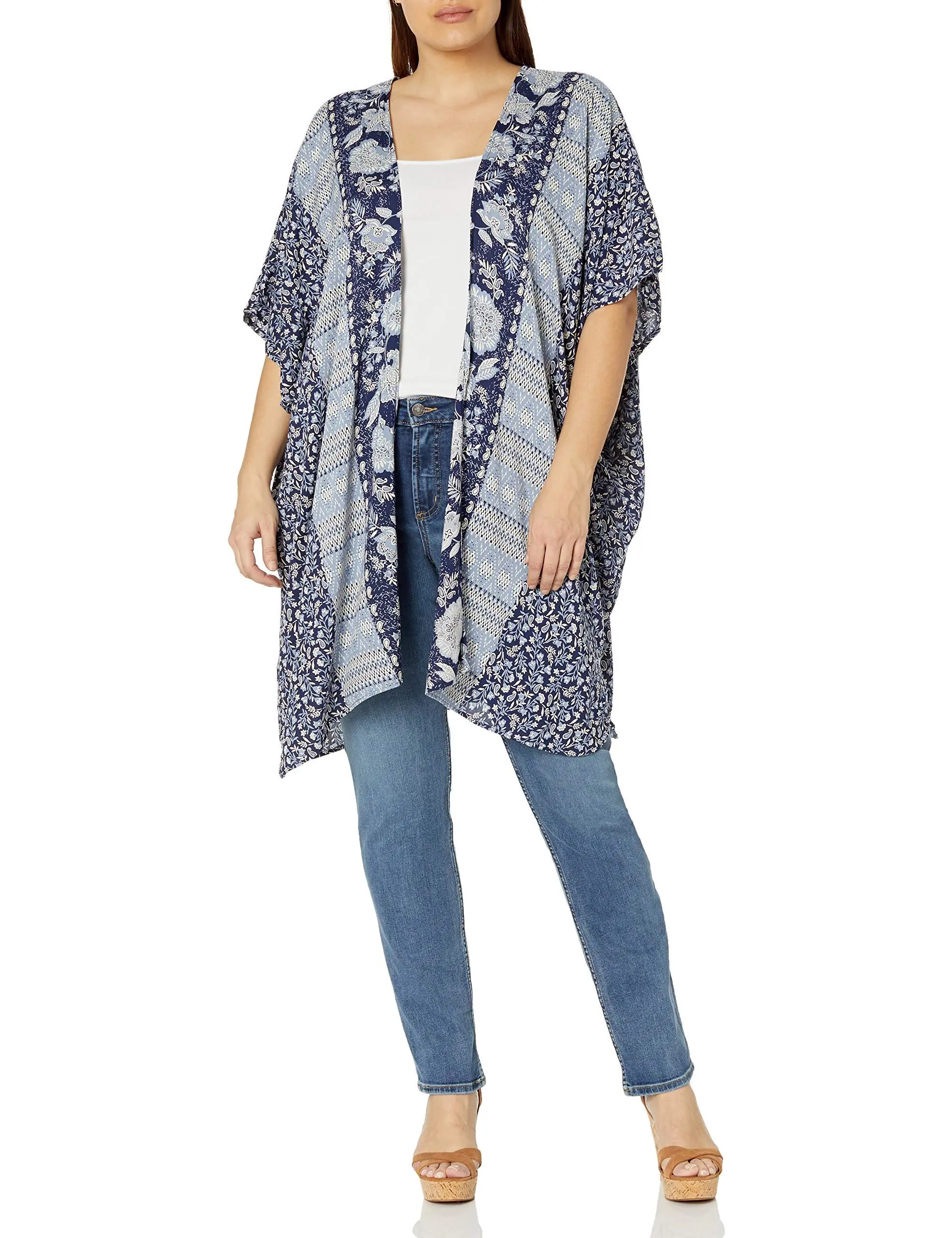 P.A.R.O.S.H. floral-print kimono jacket - Blue