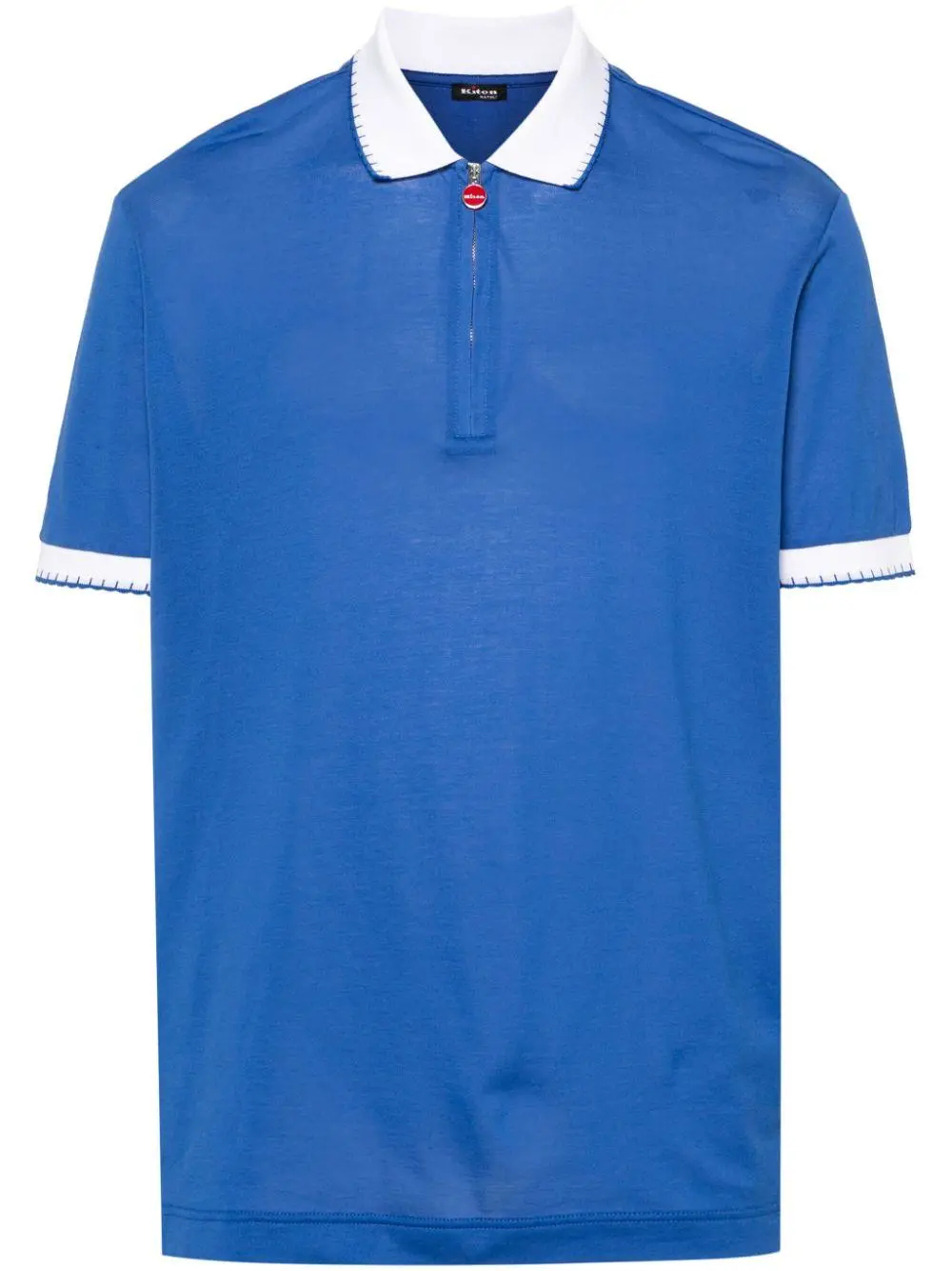 Kiton fine-ribbed cotton polo shirt - Blue