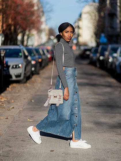 Cute Long Denim Skirt Outfits That Are On-Trend Who What Wear | ophirah.nl