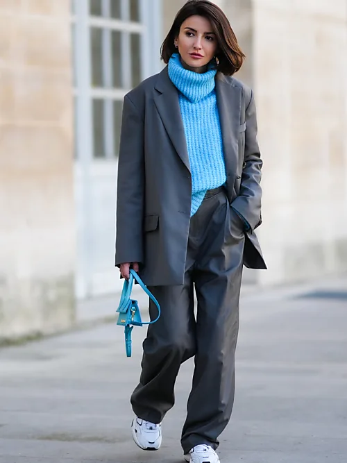 Damen Hosenanzug Elegant Business Anzug Set Blazer Hose 2-teilig
