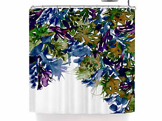 69 by 70 Kess InHouse Carol Schiff Coral and Blue Beige Blue Shower Curtain