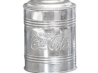 TableCrafts Coca-Cola Jadeite Large Canister with Lid 4.5x 4.5x 8 Green