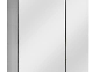 Melaminharzbeschichtete Spanplatte//Metall//Glas Eiche Landhaus Dekor Milan Spiegelschrank mit drei Spiegelt/üren 23.7 x 70.5 x 72.3 cm