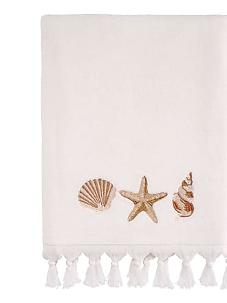 Avanti Linens Macrame Shells Collection, Embroidered Bath Towel, White