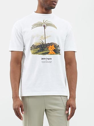 Palm Angels Men's Logo Cotton T-Shirt - White - Short Sleeve T-shirts