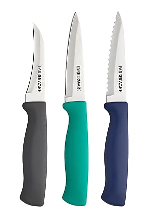  Farberware Stainless Steel Chef Knife Set, 3-Piece, Blue: Home  & Kitchen