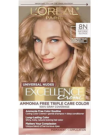 6 / 6N Light Brown , L'oreal Pro DIA RICHESSE Demi-Permanent Tone-on-Tone  Creme Hair Color Dye, Ammonia-Free Loreal Cream Haircolor - Pack of 6 w/