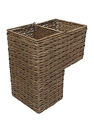 Kouboo Large Striped Wicker Storage Basket