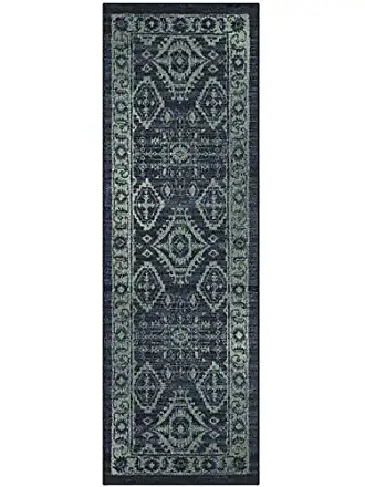 Maples Rugs Pelham Vintage Runner Rug Non Slip Washable Hallway Entry Carpet  [Made in USA], 2 x 6, Grey/Blue