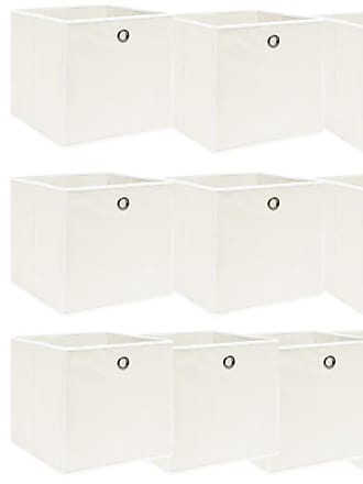 Boîtes de rangement avec couvercles 10 pcs 28x28x28 cm Blanc