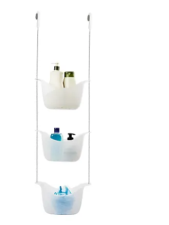 Brookstone BKH1635, Large Portable Shower Caddy with Soft Silicone White