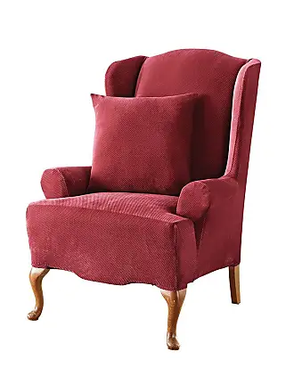 Sure Fit Stretch Pique 3-Piece Sofa Slipcover, Garnet