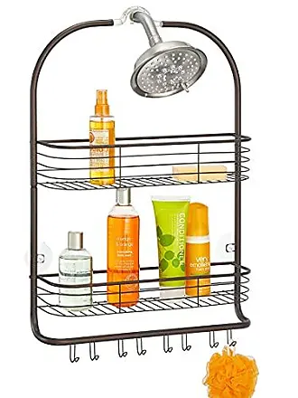 mDesign Extra Wide Metal Wire Over Door Bathroom Tub & Shower Caddy, Hanging  Storage Organizer Center with Built-In Towel