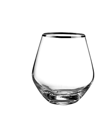 Fitz and Floyd 229568-4ST Callie Set of 4 Lead-free Stemless Wine Goblets Glasses 3.7x4.9 Blue 