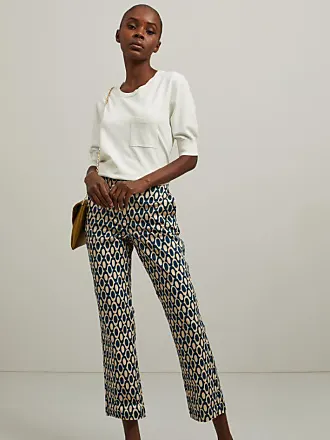 JACQUARD TROUSERS - Black / White