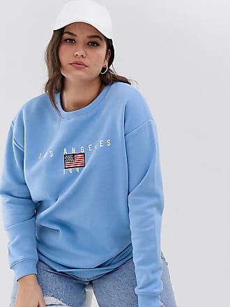 daisy street relaxed sweatshirt with half zip and flag embroidery