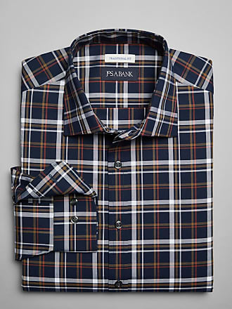 Xacus Orange Checked Plaid Cotton BD Legacy Shirt