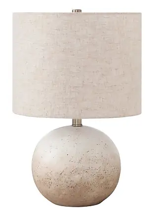 30 Inch 3 Way Table Lamp, Beige Mica Shade, Rubberwood And Black Metal Body