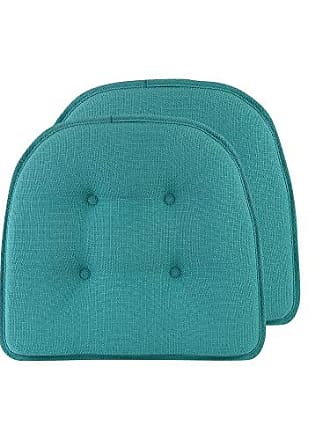 Klear Vu Saturn Non-Slip Extra Large Chair Cushion 20 x 18 x 3, Set of  2, Wedge Blue 2 Count